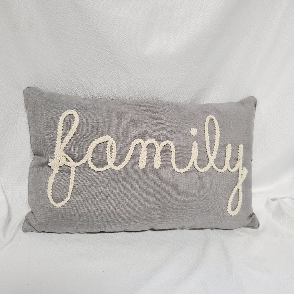 Family Gray Oblong Accent Illow